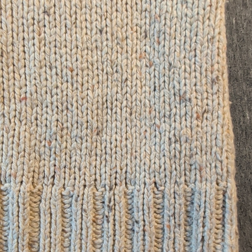 Boho Chunky Knit Sweater Ruff Hewn Cowl Neck Wool Blend Oatmeal Beige Sz M EUC - Picture 8 of 8
